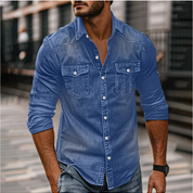 Luca | Elegante Camicia Uomo Denim Autunnale 0