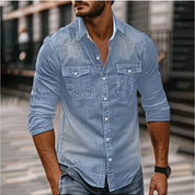 Luca | Elegante Camicia Uomo Denim Autunnale 3