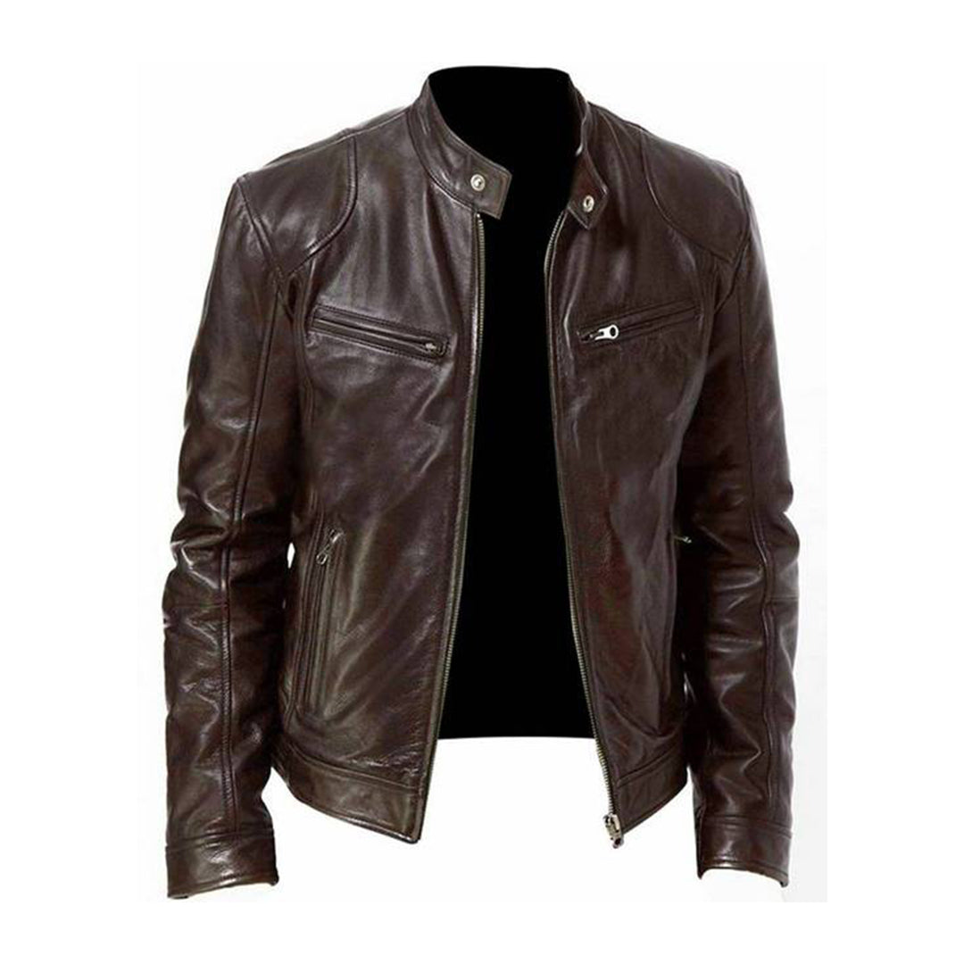 Luca | Elegante Giacca Pelle Uomo Versatile per Tutte le Stagioni 0