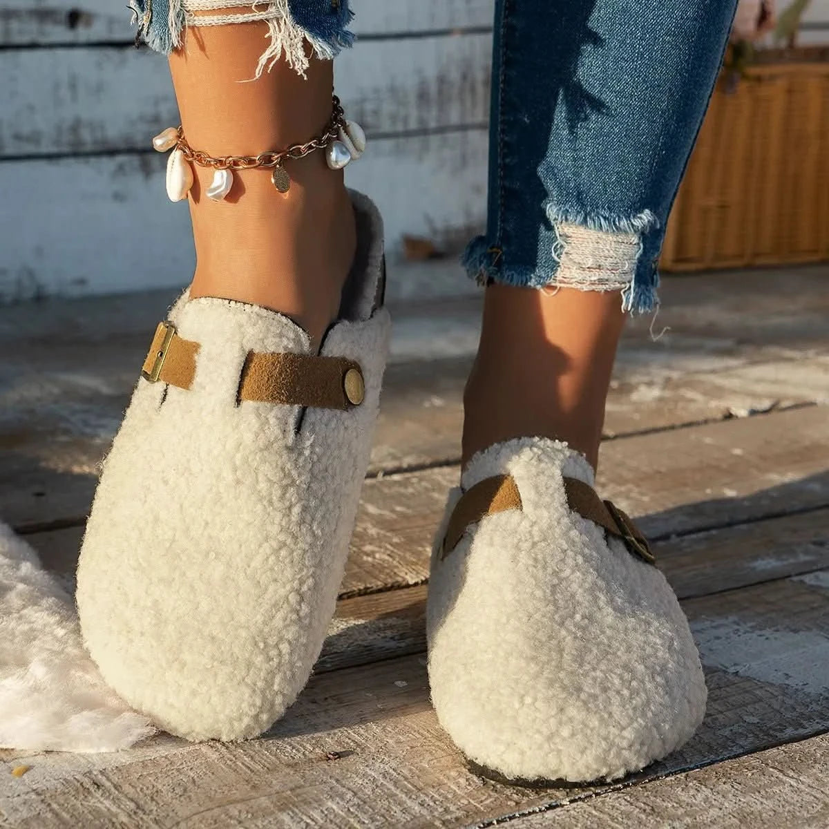 Luca | Eleganti Pantofole Donna Invernali in Lana di Pecora 1