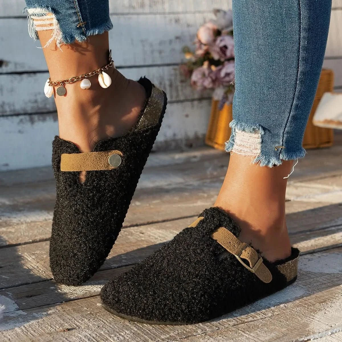 Luca | Eleganti Pantofole Donna Invernali in Lana di Pecora 3