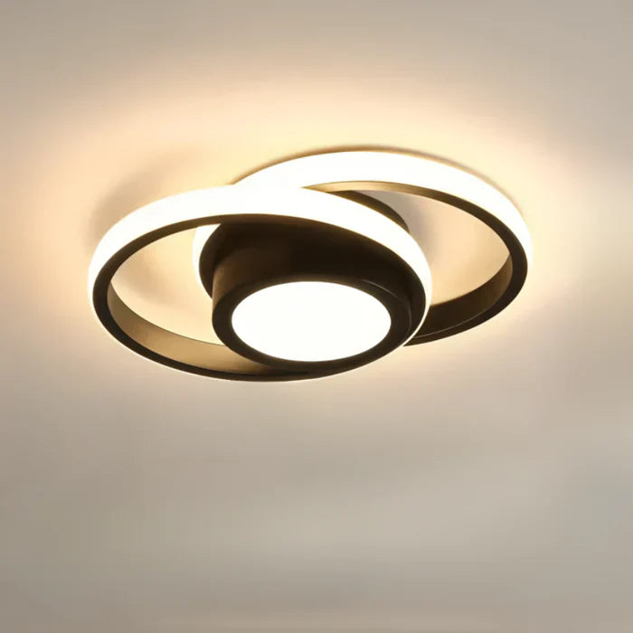Luminara | Elegante Plafoniera LED Soffitto a Doppio Anello Design Moderno 9
