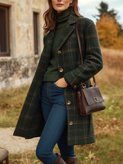 Marilena | Elegante Cappotto Lungo a Quadri 0