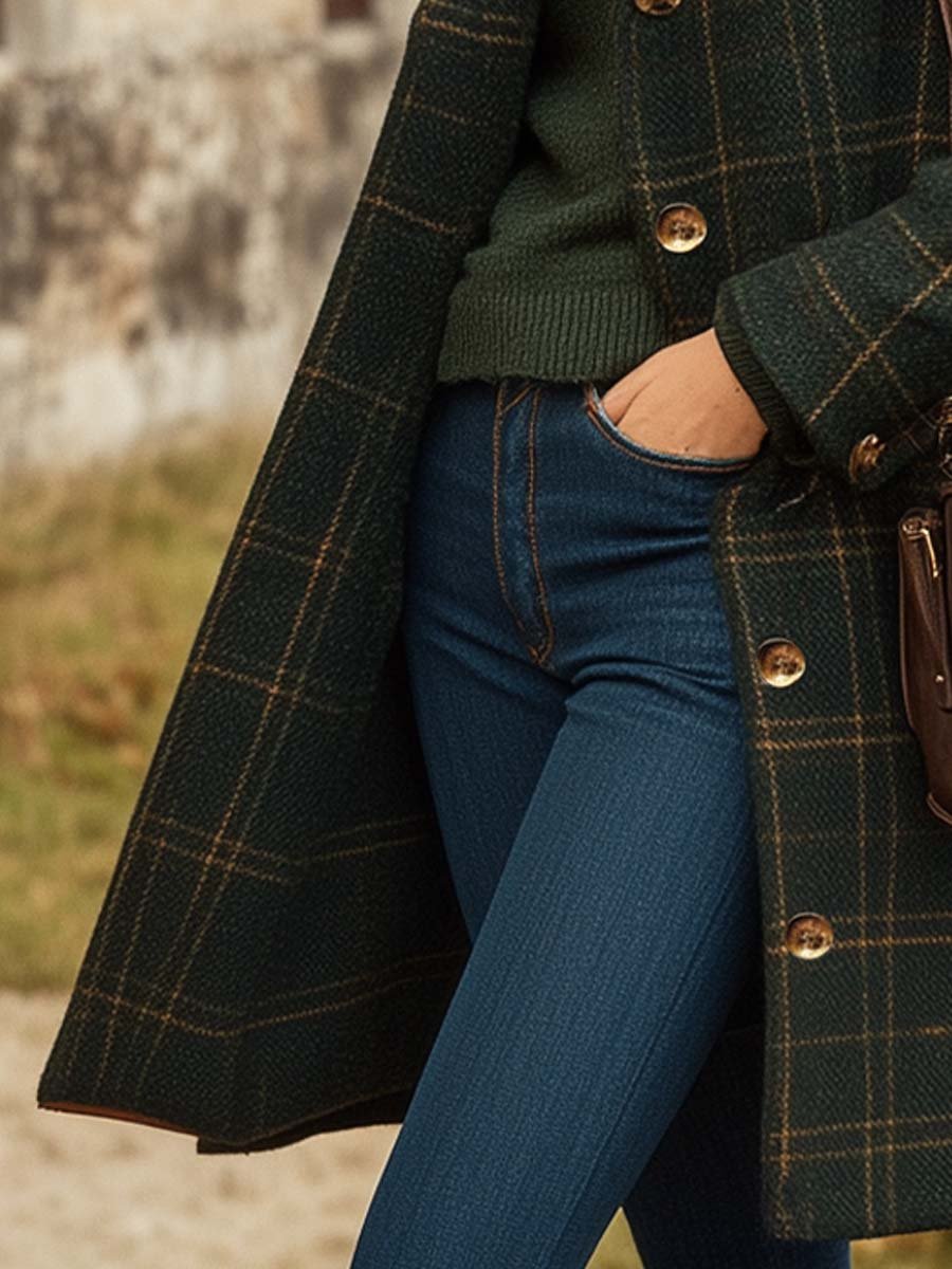 Marilena | Elegante Cappotto Lungo a Quadri 2