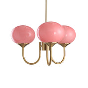MarshmallowGlow | Elegante Lampadario Moderno in Vetro Rosa e Oro 0