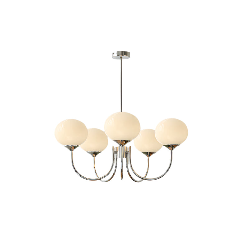 MarshmallowGlow | Elegante Lampadario Moderno in Vetro Rosa e Oro 12