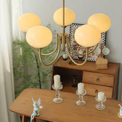 MarshmallowGlow | Elegante Lampadario Moderno in Vetro Rosa e Oro 14