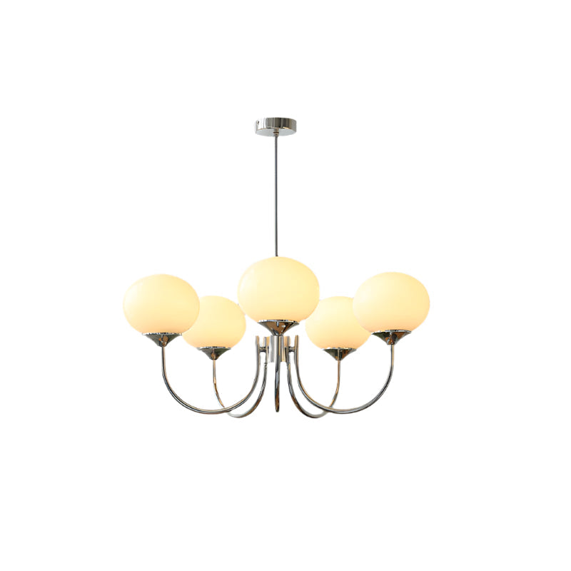 MarshmallowGlow | Elegante Lampadario Moderno in Vetro Rosa e Oro 15