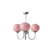 MarshmallowGlow | Elegante Lampadario Moderno in Vetro Rosa e Oro 16
