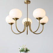 MarshmallowGlow | Elegante Lampadario Moderno in Vetro Rosa e Oro 3