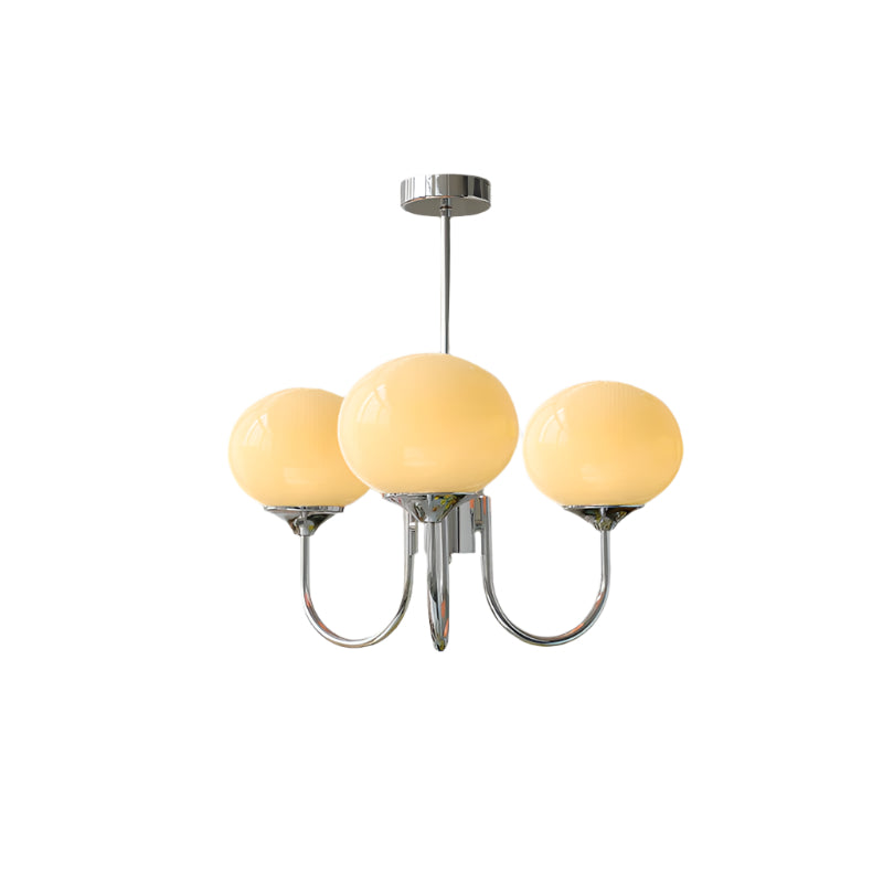MarshmallowGlow | Elegante Lampadario Moderno in Vetro Rosa e Oro 9