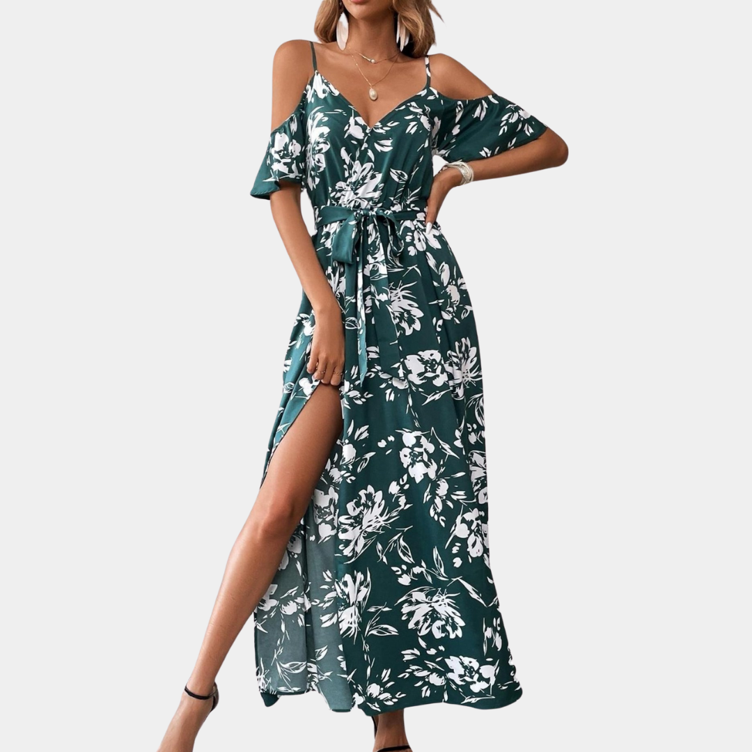Mia | Elegante Abito Floreale con Spacco 1