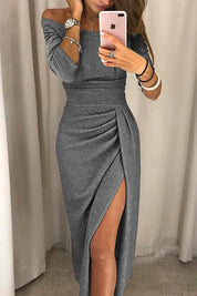Mia | Elegante Abito con Spalle Scoperte e Spacco Alto 1