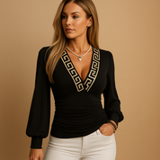 Mia | Elegante Camicetta in Seta con Scollo a V per Donna 12