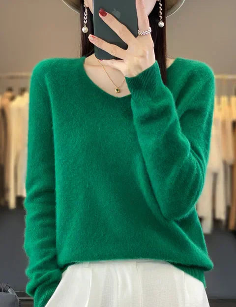 Mia | Elegante Maglione Ampio Donna in Lana Merino per Primavera Estate 0
