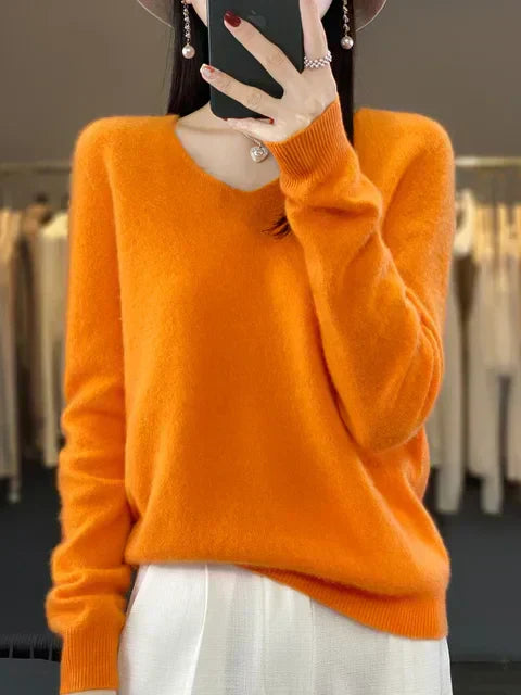 Mia | Elegante Maglione Ampio Donna in Lana Merino per Primavera Estate 14