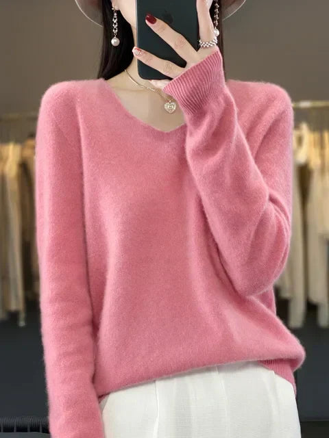 Mia | Elegante Maglione Ampio Donna in Lana Merino per Primavera Estate 16