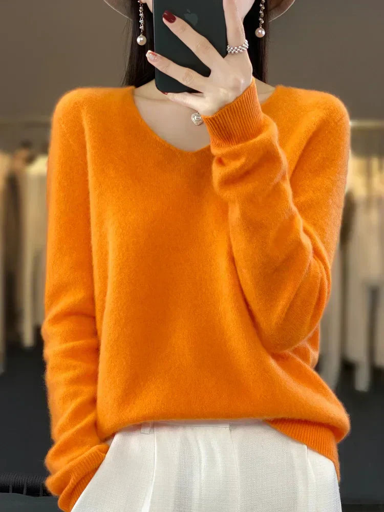 Mia | Elegante Maglione Ampio Donna in Lana Merino per Primavera Estate 2