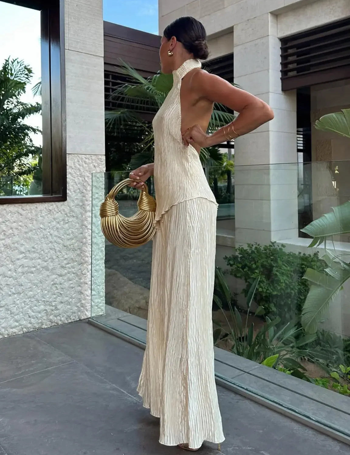 Mia | Elegante Set Plissettato con Scollo Americano 1