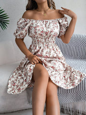 Noemi | Elegante Abito a Fiori con Scollo Quadrato e Vita Alta 8