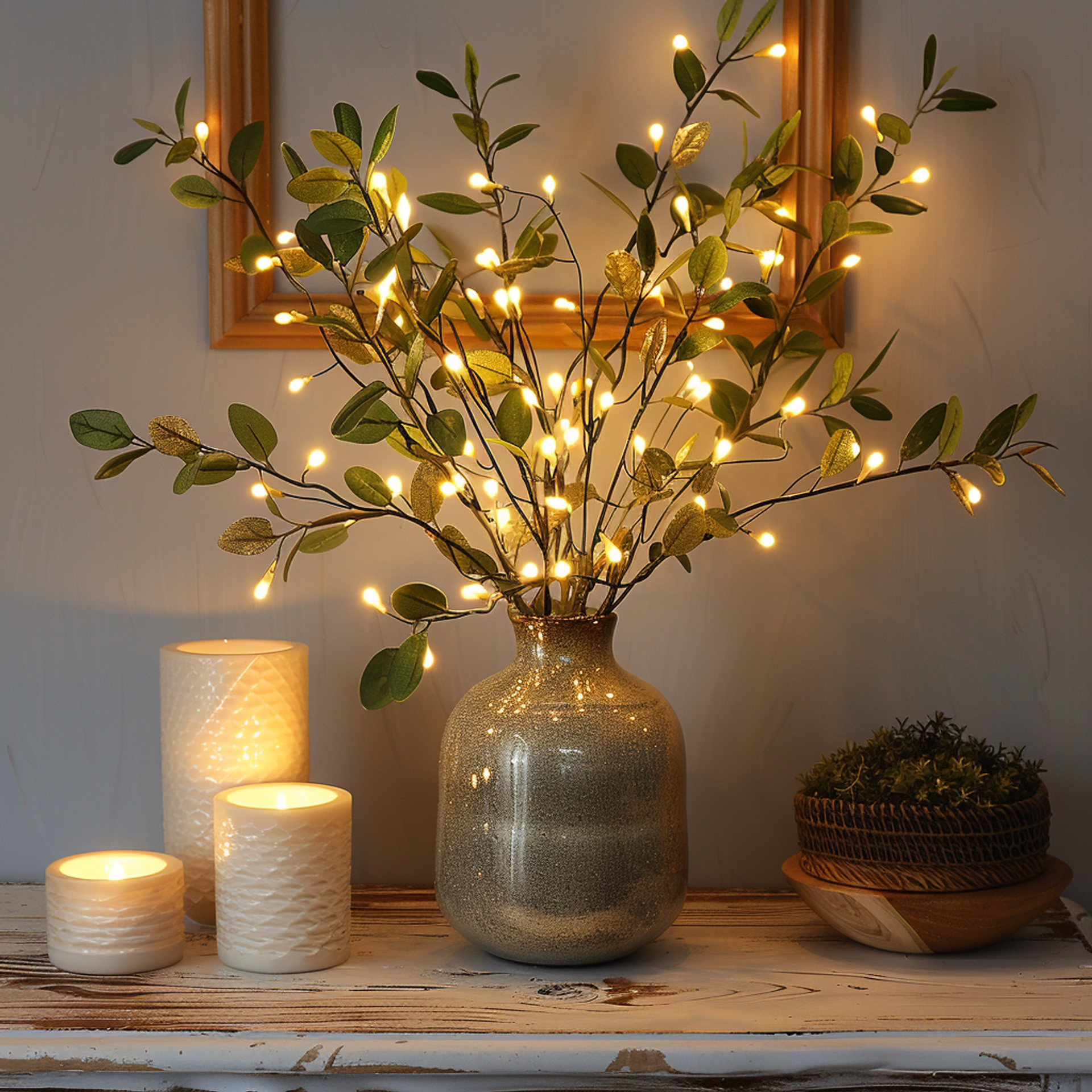 OliveGlow | Elegante Illuminato Ramo di Ulivo con LED Regolabili 5