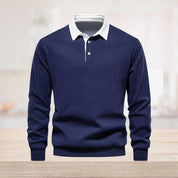 Oliver | Elegante Polo Manica Lunga Uomo in Cotone 0