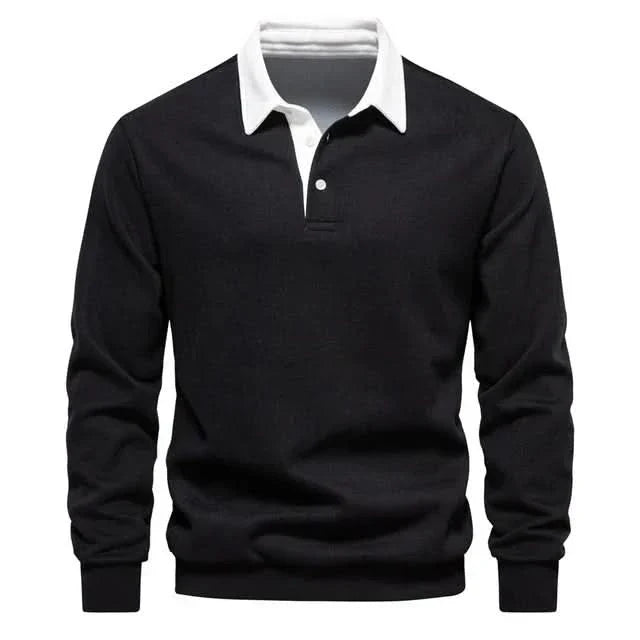 Oliver | Elegante Polo Manica Lunga Uomo in Cotone 1
