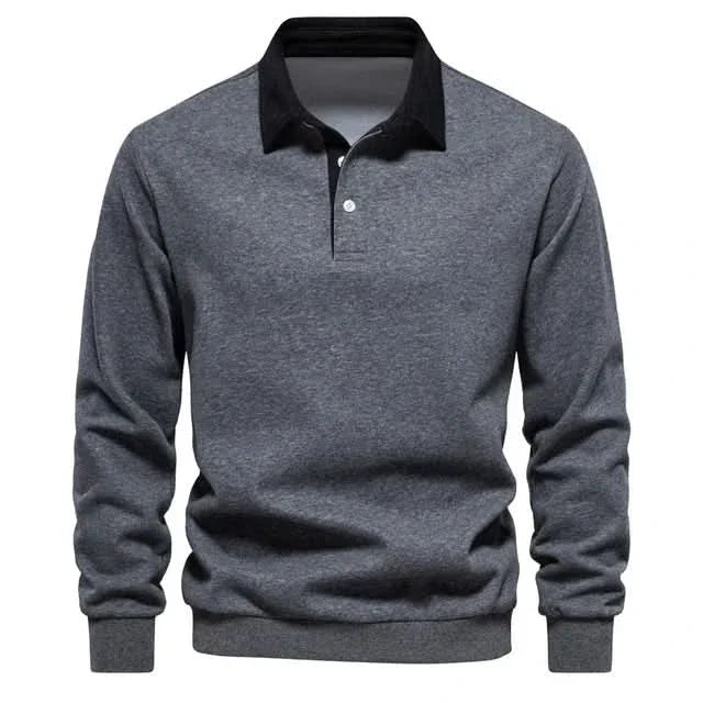 Oliver | Elegante Polo Manica Lunga Uomo in Cotone 2