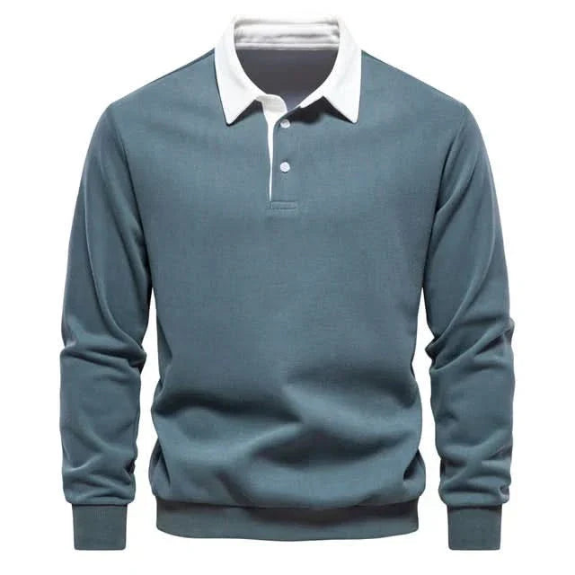 Oliver | Elegante Polo Manica Lunga Uomo in Cotone 3