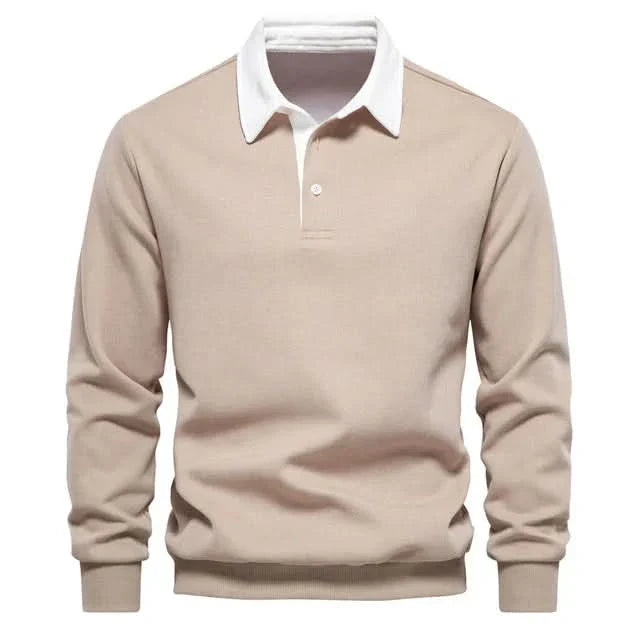 Oliver | Elegante Polo Manica Lunga Uomo in Cotone 4