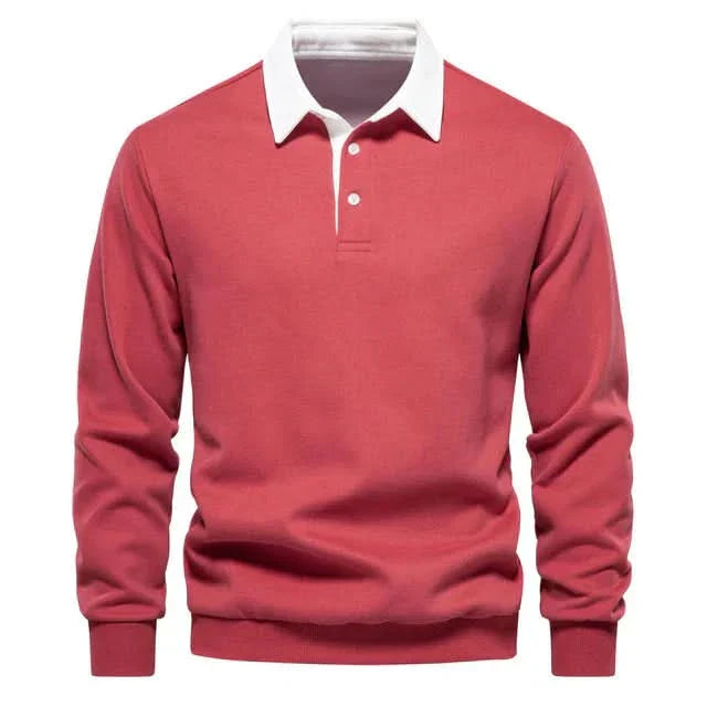 Oliver | Elegante Polo Manica Lunga Uomo in Cotone 5