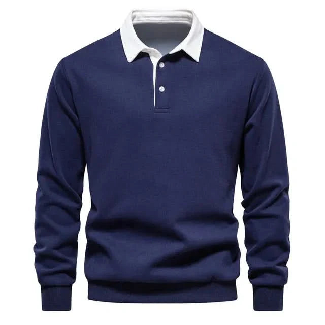 Oliver | Elegante Polo Manica Lunga Uomo in Cotone 6