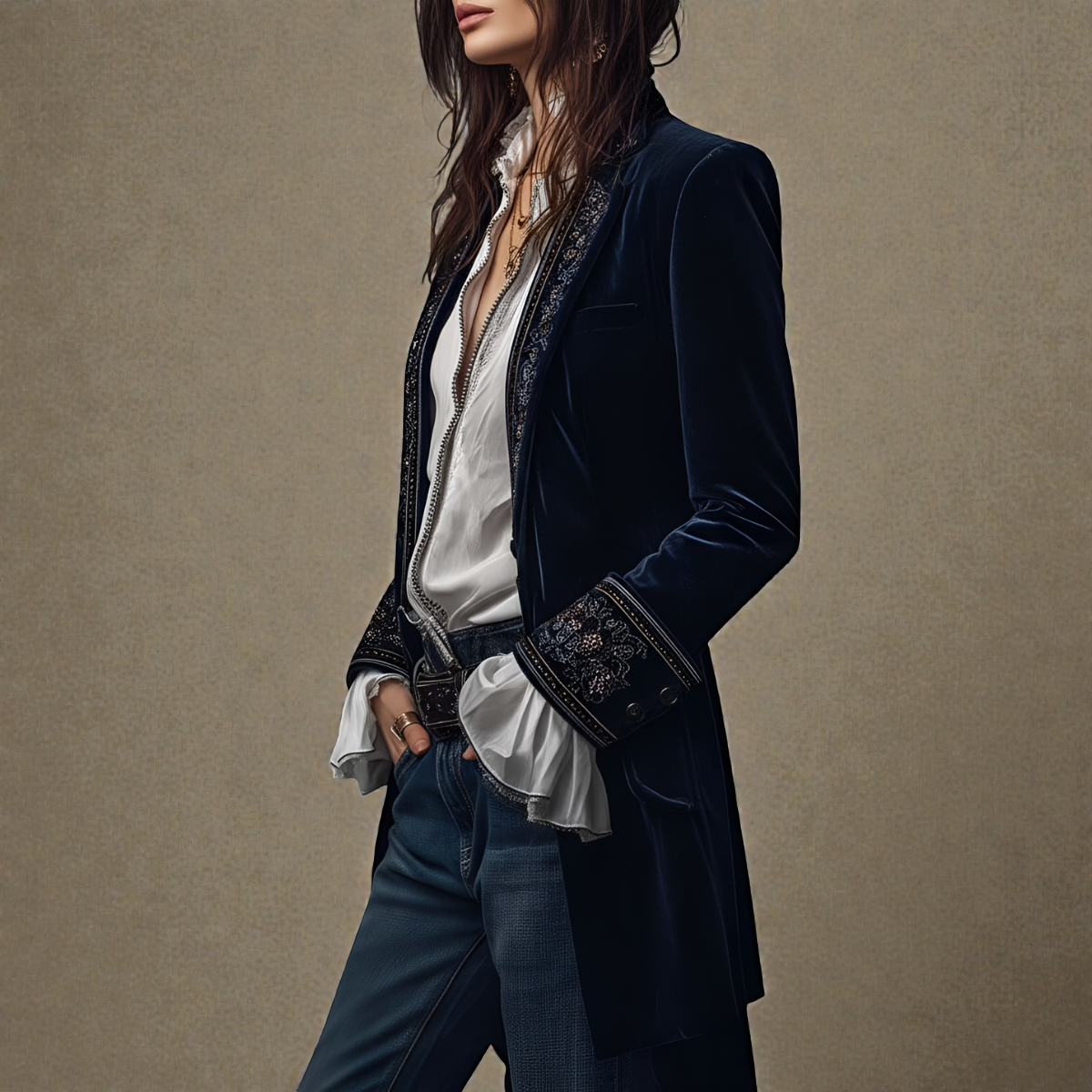 Brunella | Elegante Vellutata Giacca Donna