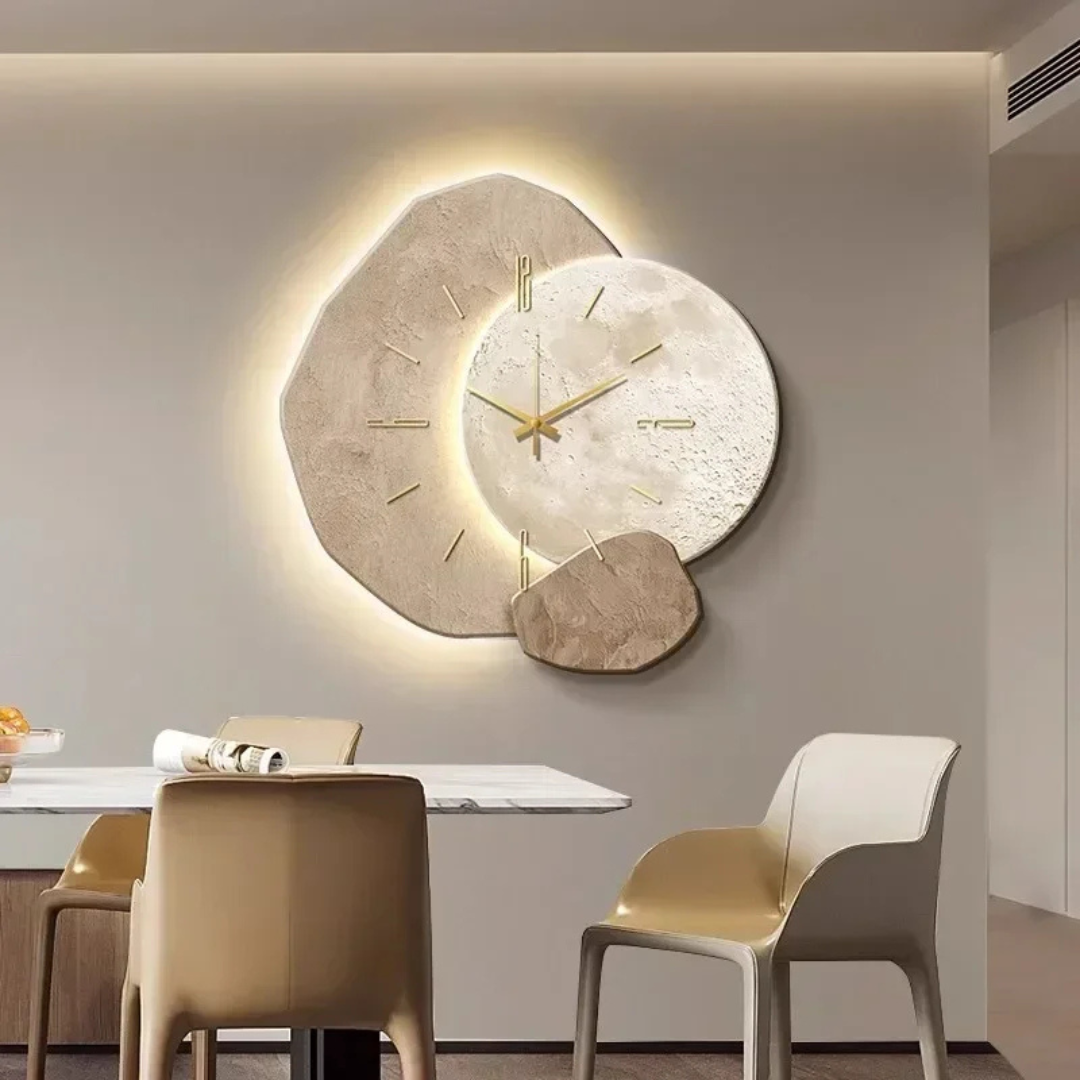 Orologio da Parete Moderno in Legno con Illuminazione LED Morbida | Design Elegante per Atmosfera Accogliente 2