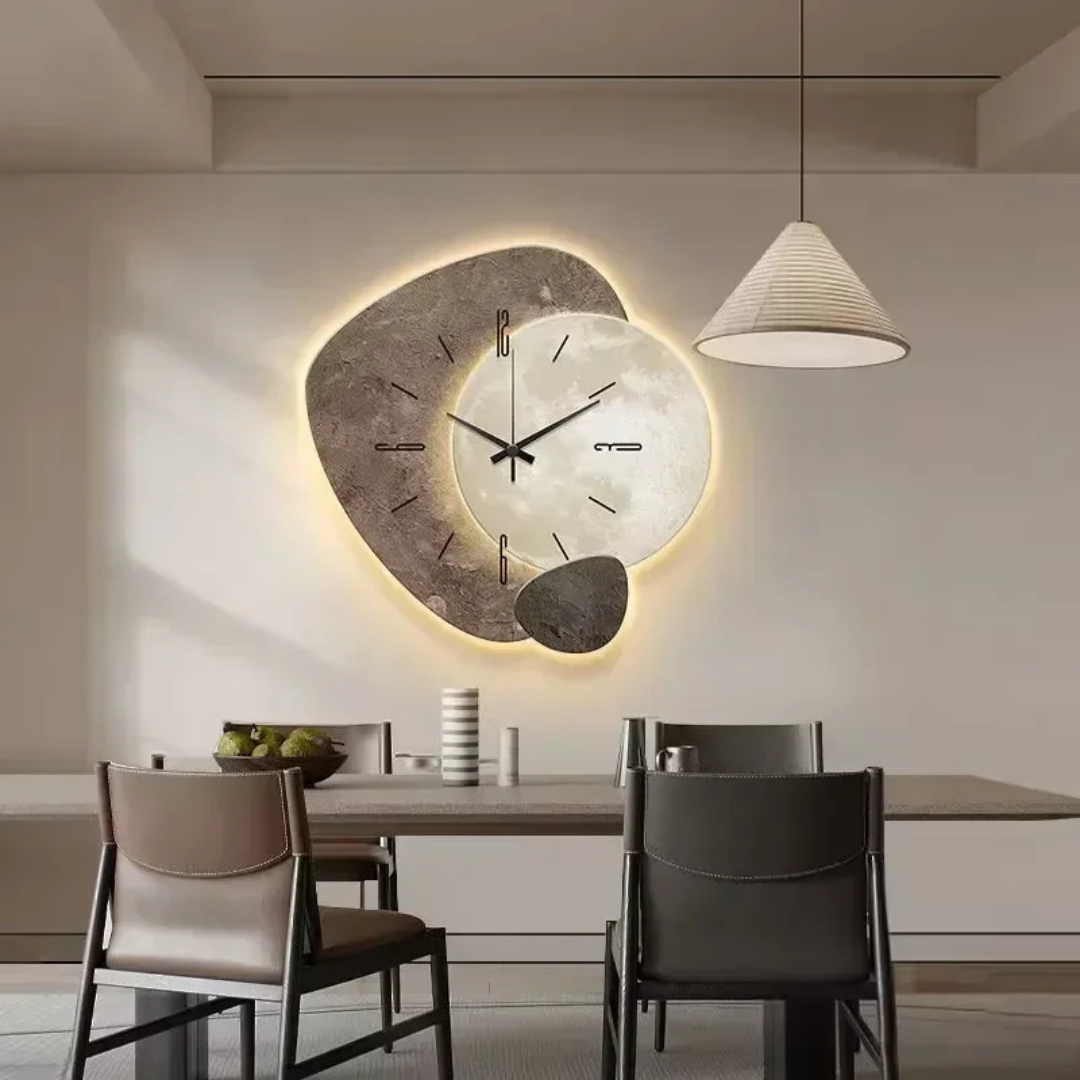 Orologio da Parete Moderno in Legno con Illuminazione LED Morbida | Design Elegante per Atmosfera Accogliente 3