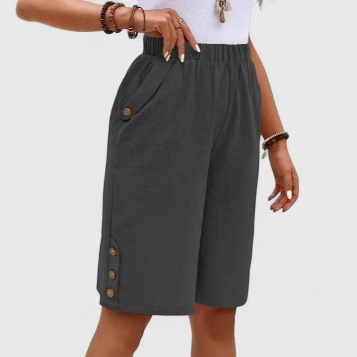 Pantaloncini Donna | Pantaloncini Comodi con Vita Alta e Vestibilità Rilassata | Stile Versatile per Comfort Quotidiano 2
