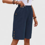 Pantaloncini Donna | Pantaloncini Comodi con Vita Alta e Vestibilità Rilassata | Stile Versatile per Comfort Quotidiano 3