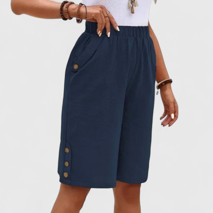 Pantaloncini Donna | Pantaloncini Comodi con Vita Alta e Vestibilità Rilassata | Stile Versatile per Comfort Quotidiano 3