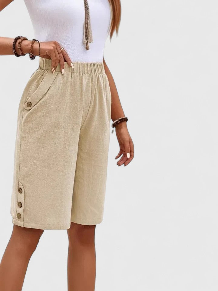 Pantaloncini Donna | Pantaloncini Comodi con Vita Alta e Vestibilità Rilassata | Stile Versatile per Comfort Quotidiano 4