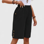 Pantaloncini Donna | Pantaloncini Comodi con Vita Alta e Vestibilità Rilassata | Stile Versatile per Comfort Quotidiano 5