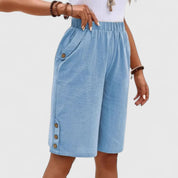 Pantaloncini Donna | Pantaloncini Comodi con Vita Alta e Vestibilità Rilassata | Stile Versatile per Comfort Quotidiano 6