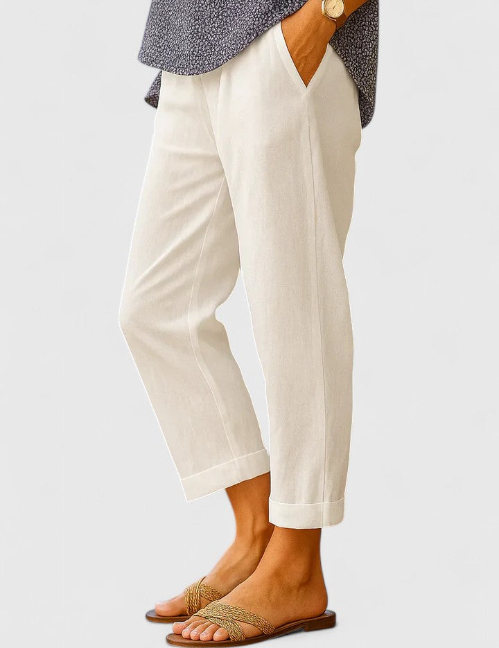 Pantaloni Donna Chic con Vestibilità Rilassata e Tasche Laterali | Comodi e Traspiranti per Stile Quotidiano 0