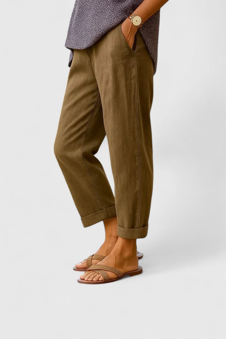 Pantaloni Donna Chic con Vestibilità Rilassata e Tasche Laterali | Comodi e Traspiranti per Stile Quotidiano 1