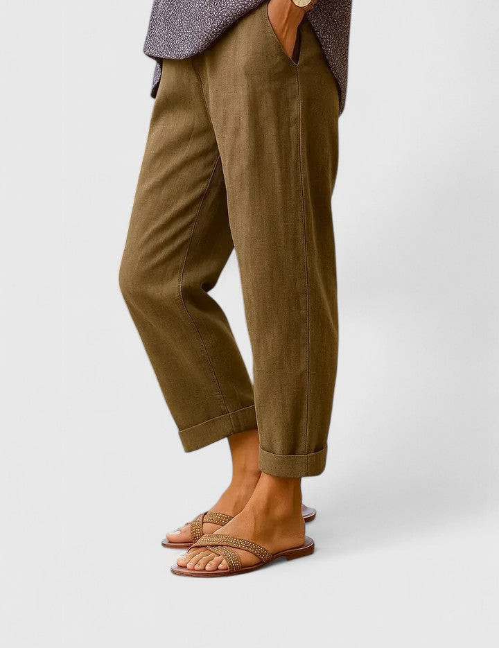 Pantaloni Donna Chic con Vestibilità Rilassata e Tasche Laterali | Comodi e Traspiranti per Stile Quotidiano 1