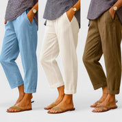 Pantaloni Donna Chic con Vestibilità Rilassata e Tasche Laterali | Comodi e Traspiranti per Stile Quotidiano 5