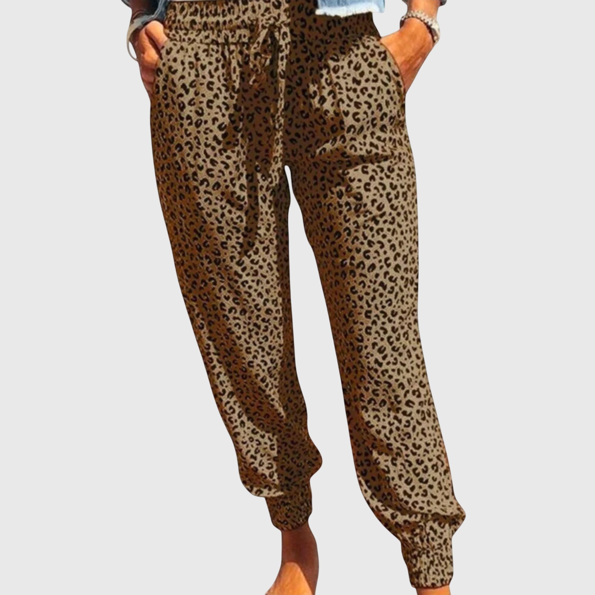 Pantaloni Donna | Pantaloni a Gamba Larga con Stampa Animalier | Eleganti e Confortevoli per Ogni Occasione 1