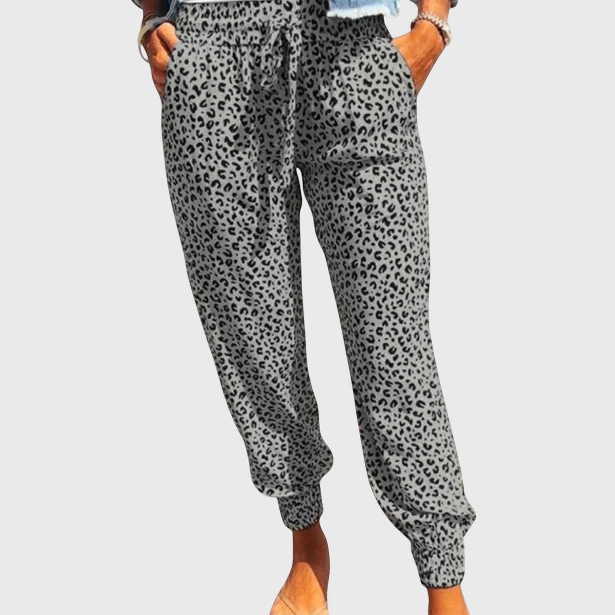 Pantaloni Donna | Pantaloni a Gamba Larga con Stampa Animalier | Eleganti e Confortevoli per Ogni Occasione 2