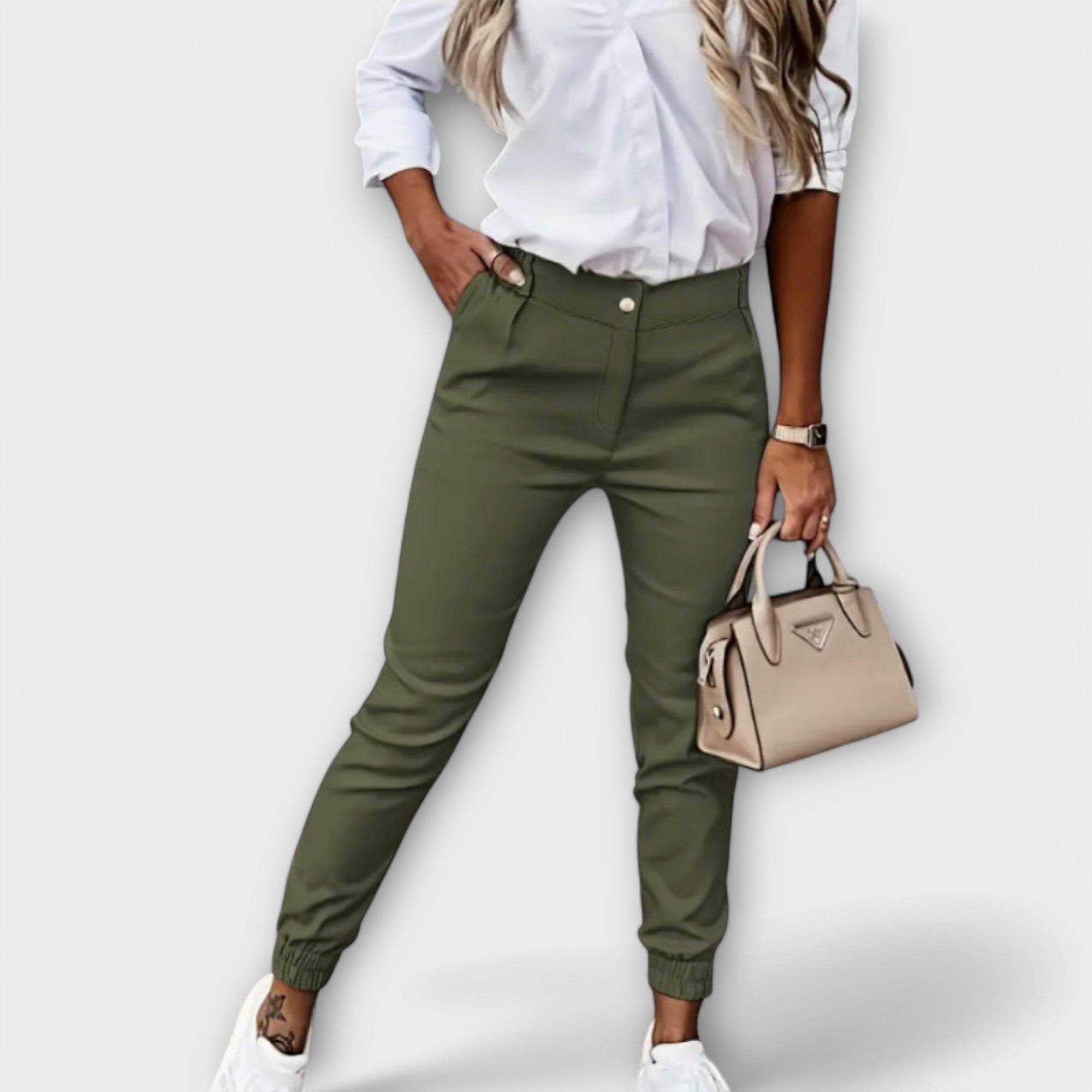 Pantaloni Elasticizzati | Design Moderno con Cintura Alta per Comfort e Stile 1