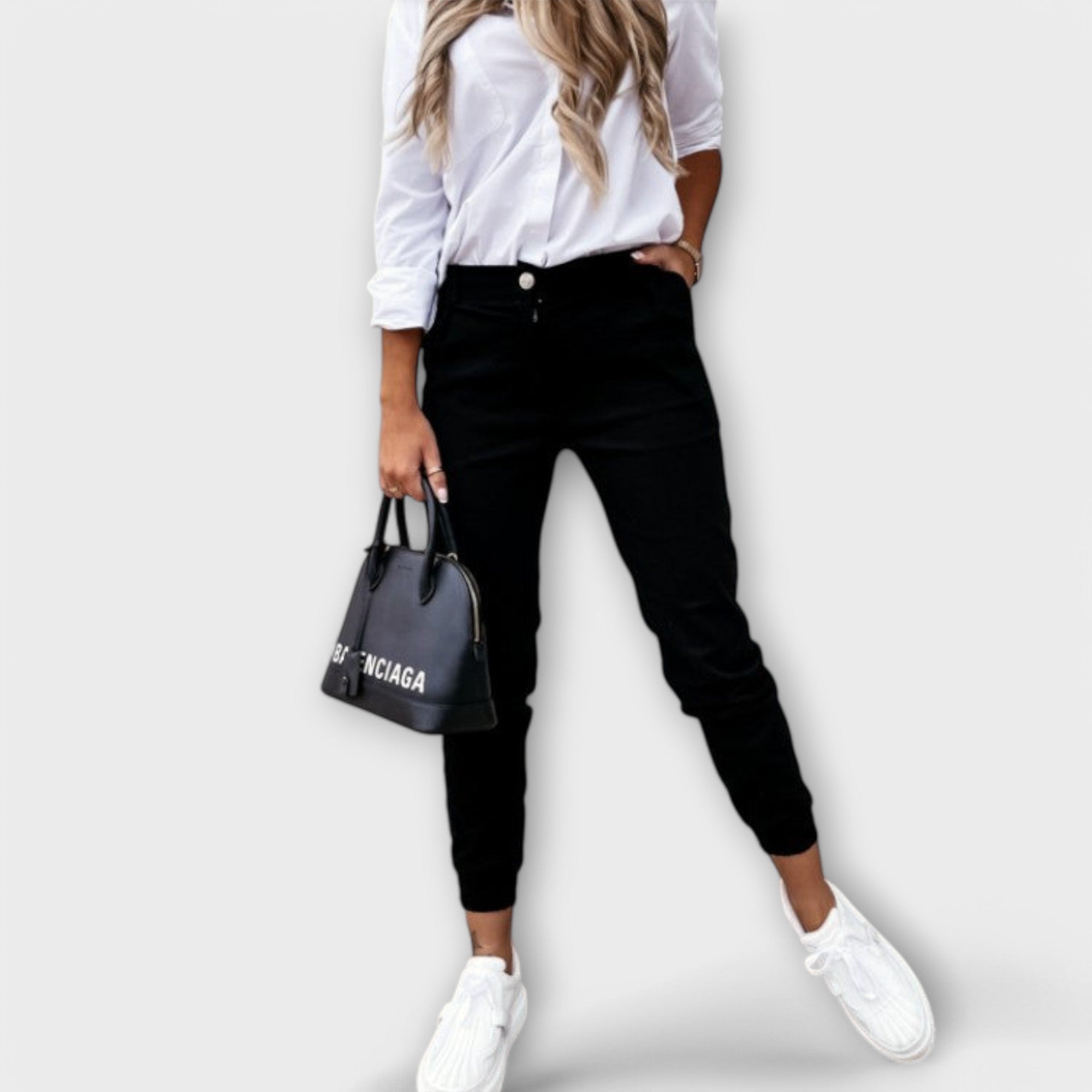 Pantaloni Elasticizzati | Design Moderno con Cintura Alta per Comfort e Stile 2