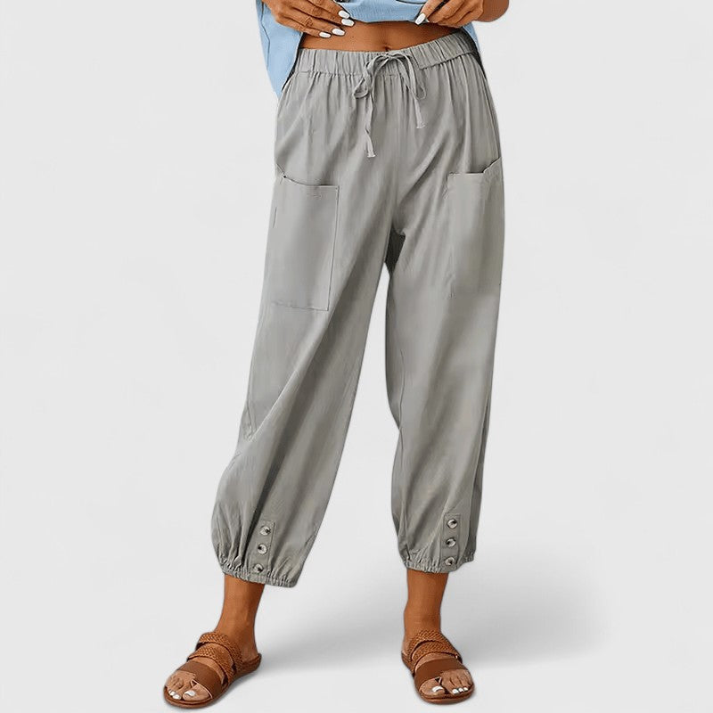 Pantaloni Eleganti Donna Palazzo in Cotone e Lino con Vita Alta | Comfort e Stile per Ogni Occasione 6